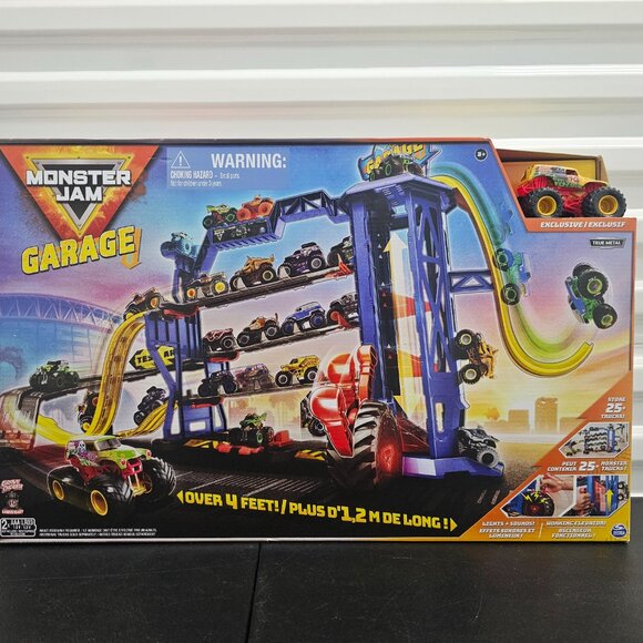 Monster Jam Garage Playset and Storage w/ Exclusive Grave Digger Truck - Picture 6 of 13